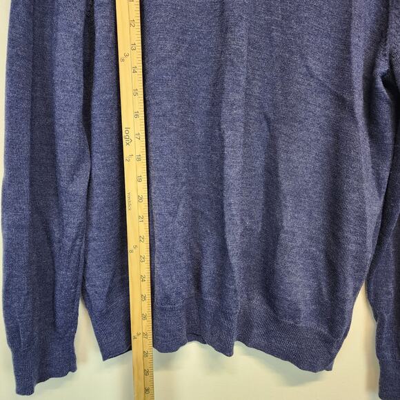 Ethan Pierce 100% Fine Merino Wool Sweater Size XL Blue Long Sleeve Preppy Dad - Picture 6 of 9